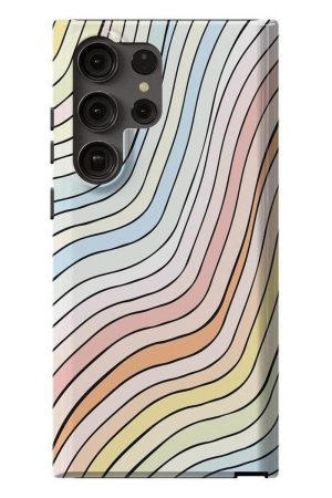 Ride The Wave | Pastel Rainbow Lined Samsung Case
