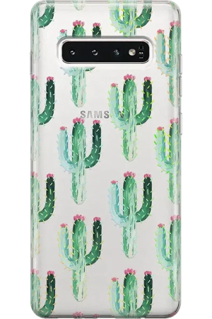 Cactus Patterned Clear Floral Samsung Case