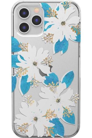 Forget Me Not | Blue and Gold Clear Floral Case