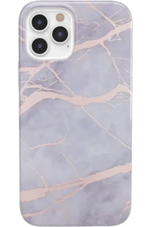 Touch of Lavender | Lavender Gray & Rose Gold Marble Case