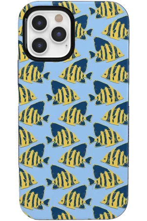 Something's Fishy | Navy Blue & Yellow Fish Print Case
