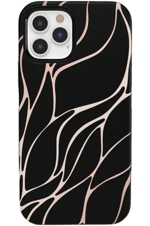 Midnight Ride | Black and Gold Metallic Waves Case