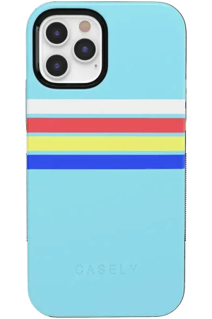 Totally Groovy | Teal Rainbow Stripes Color Block Case